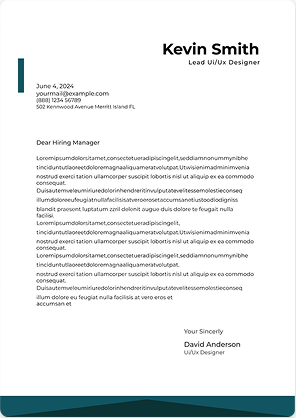 Cover Letter Template 1